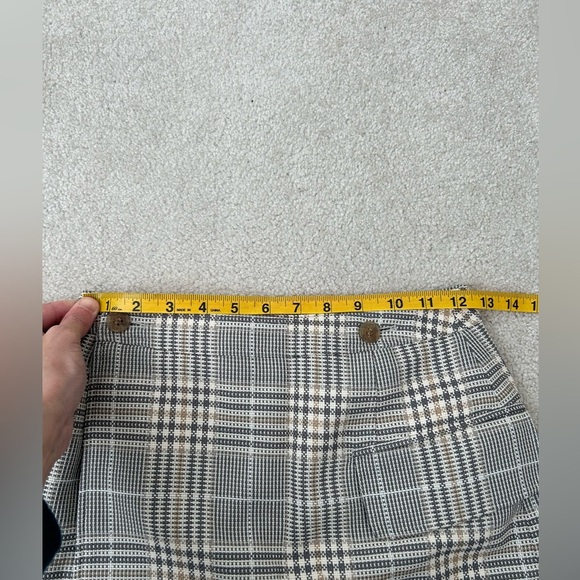 Acne Studios Beige Plaid Cotton Mini Wrap Skirt S - Picture 13 of 16